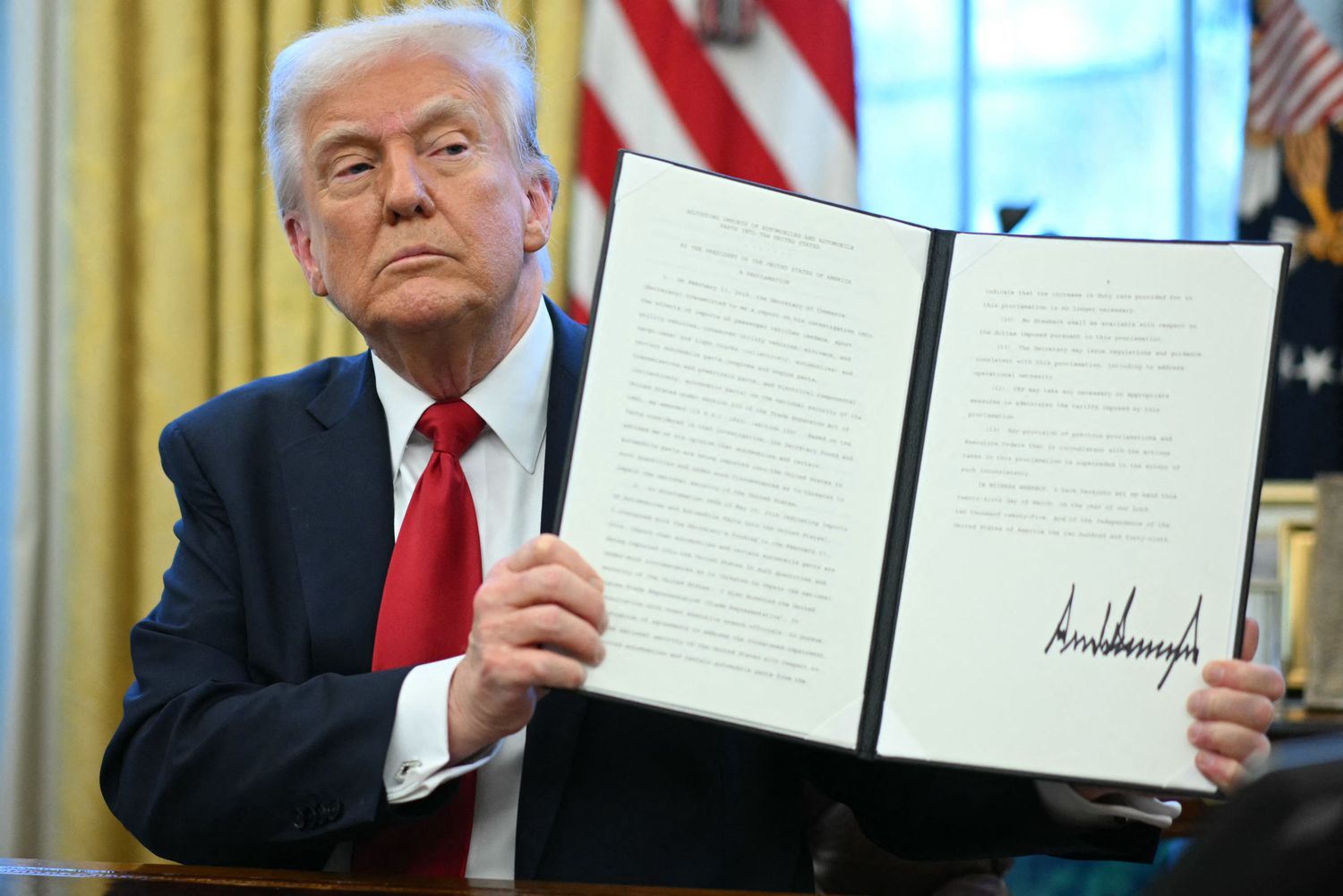 What to expect in the markets this week 3 June 16, 2025 3:33 pm What to expect in the markets this week President Donald Trump holding an executive order he signed announcing tariffs on auto imports on March 26, 2025