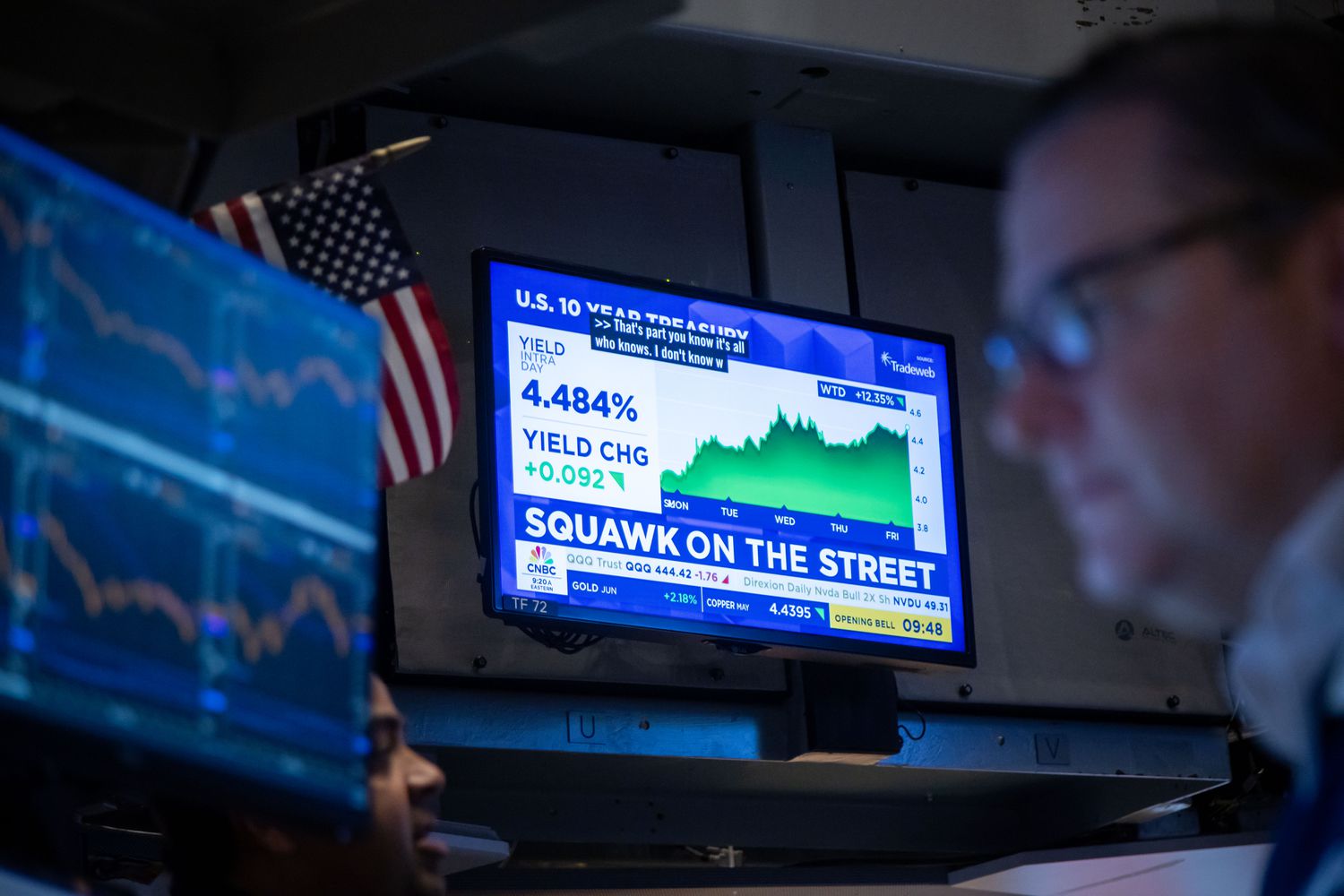 Treasury Yields Are Soaring like It's 2008. Experts aren't Sure why 3 June 14, 2025 11:30 am Treasury Yields Are Soaring like It's 2008. Experts aren't Sure why A TV broadcasts market news on the floor at the New York Stock Exchange.