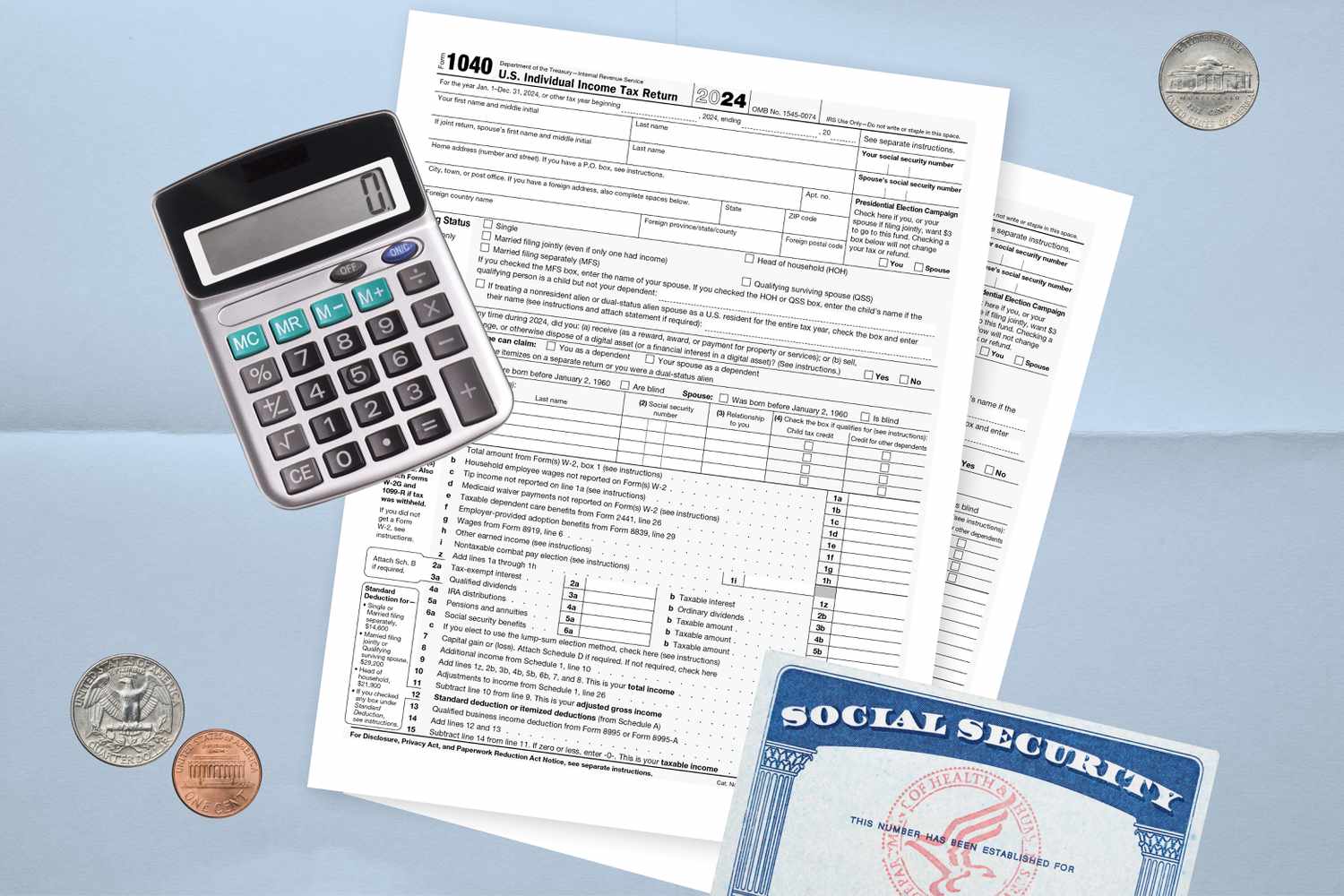 Five Tips for Filing Taxes in the Last Minute 3 June 13, 2025 7:23 am Five Tips for Filing Taxes in the Last Minute A 1040 tax form, a social security card and a calculator are shown in this photo illustration.