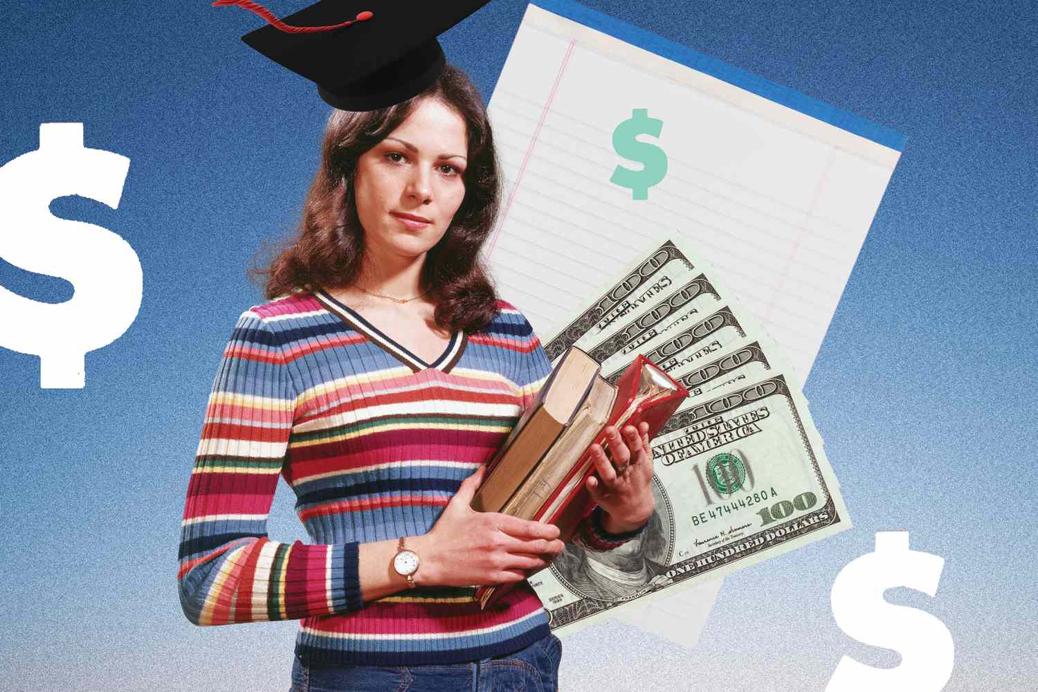 Trump Has Hinted at Privatizing Federal Student Loans What Would that look Like? 3 April 19, 2025 7:22 pm Trump Has Hinted at Privatizing Federal Student Loans What Would that look Like? illustration showing woman with books, dollar signs depicting student loans