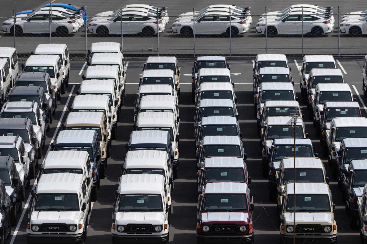 Global auto stocks drop on Trump's 25% import tariffs plan 3 June 14, 2025 11:15 am Global auto stocks drop on Trump's 25% import tariffs plan Toyota trucks awaiting shipment are parked at a port on March 27, 2025 in Yokohama, Japan