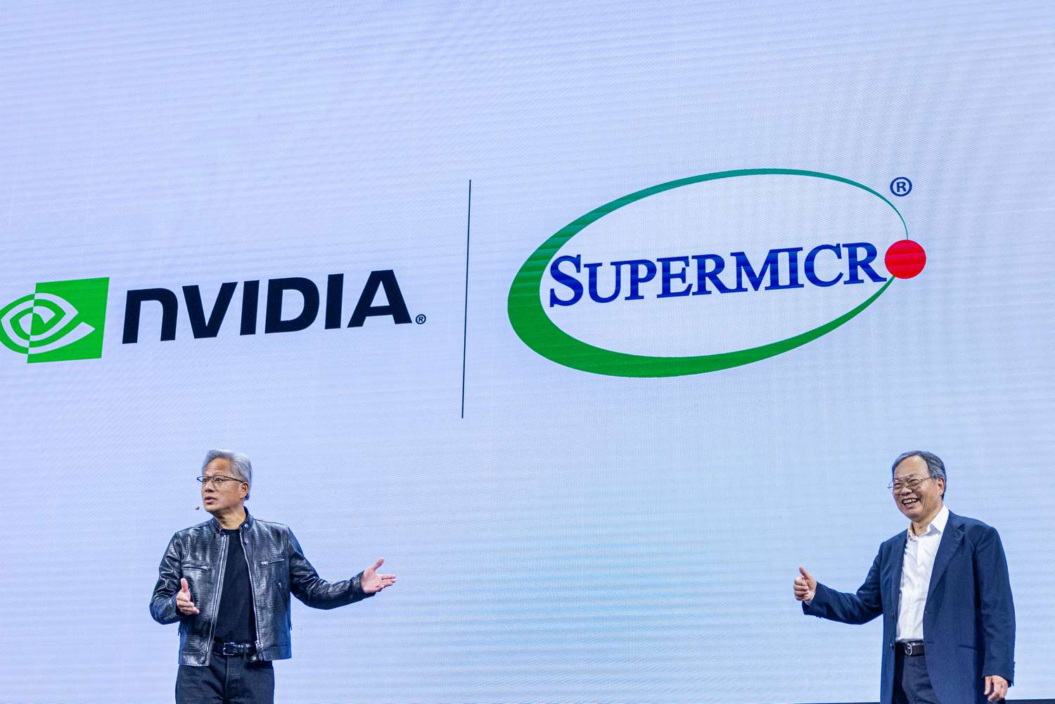 S&P500 Gains and losses today: Supermicro stock falls as near-term AI outlook wavers 3 April 20, 2025 12:28 am S&P500 Gains and losses today: Supermicro stock falls as near-term AI outlook wavers Nvidia CEO Jensen Huang and Super Micro Computer CEO Charles Liang, during the Computex conference in Taipei, Taiwan, on Wednesday, June 5, 2024.