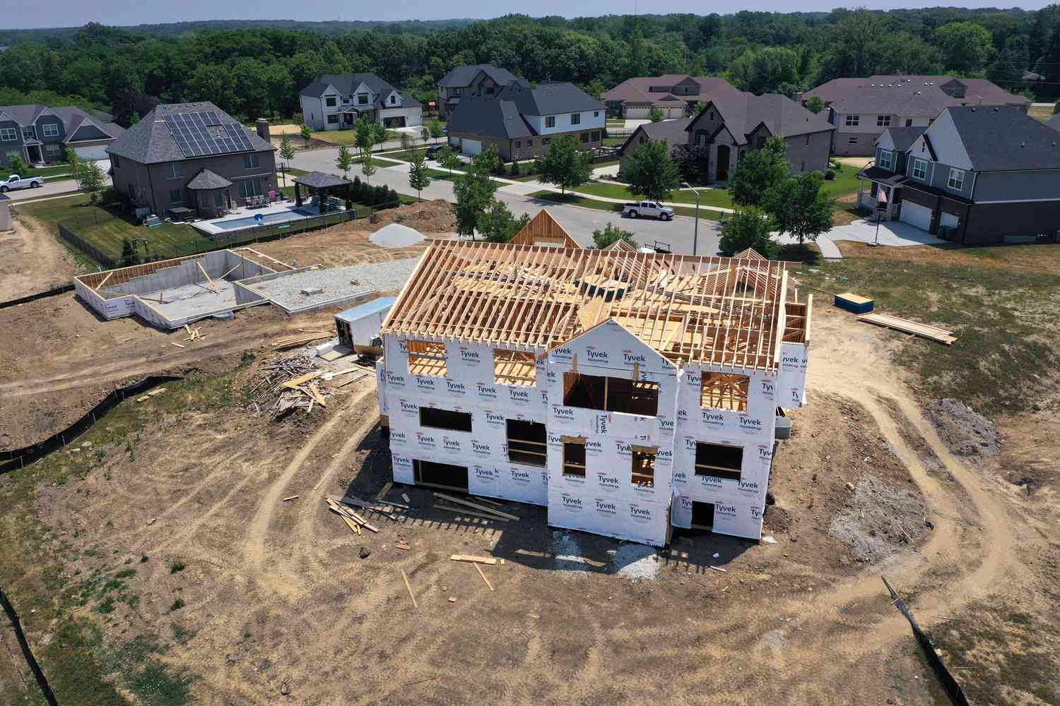 3 Ways that Tariffs Can Affect the Housing Market 3 July 27, 2025 3:01 pm 3 Ways that Tariffs Can Affect the Housing Market An aerial view shows a home under construction at a housing development on June 21, 2023 in Lemont, Illinois.
