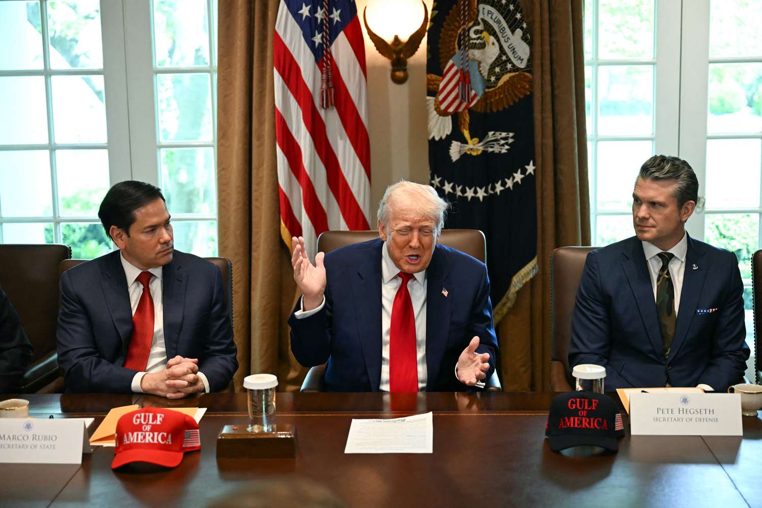 How Trump's Economy Has Fared in the First 100 Days Compared to Other Presidents 3 June 16, 2025 3:14 pm How Trump's Economy Has Fared in the First 100 Days Compared to Other Presidents US President Donald Trump, flanked by Secretary of State Marco Rubio (L) and Defense Secretary Pete Hegseth (R), speaks during a cabinet meeting in the Cabinet Room of the White House in Washington, DC, on April 30, 2025.