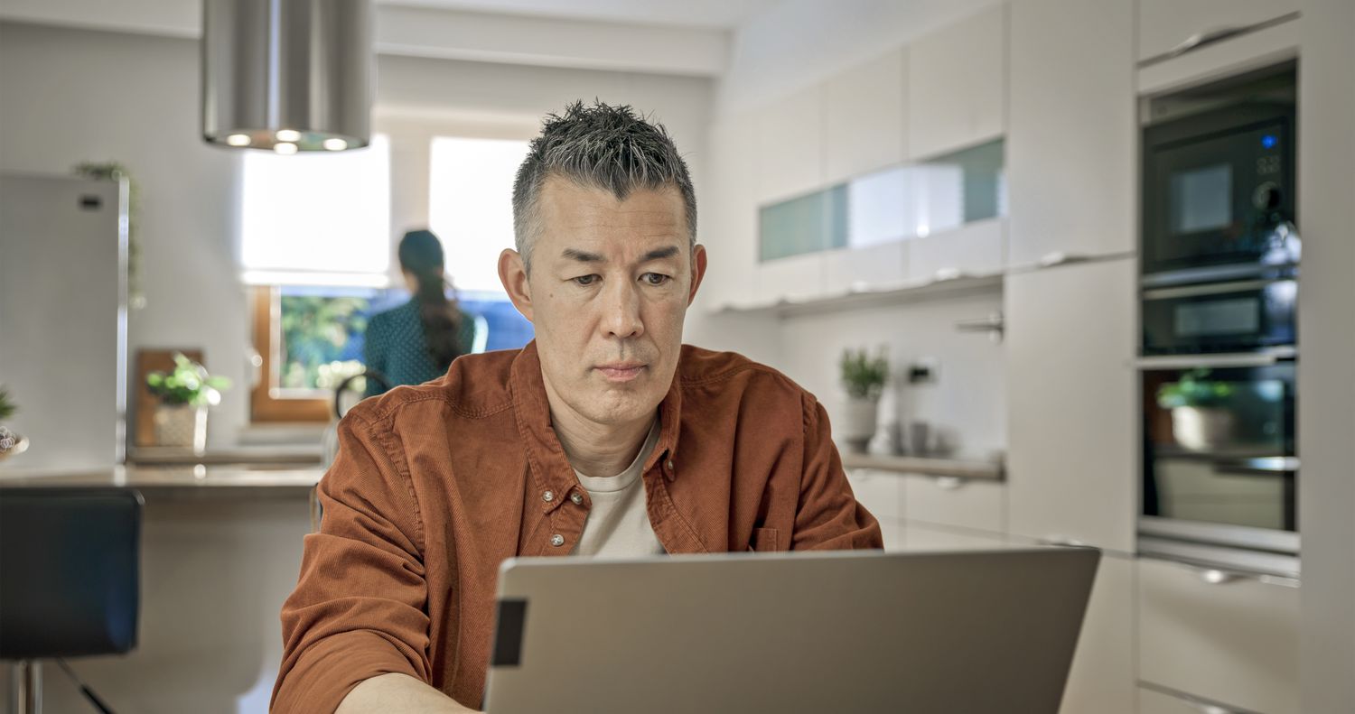 Top CDs Today - March 31, 2025 – Lock in 5% for 18 months or 4.65% for 5 to 7. Months 3 June 14, 2025 11:23 am Top CDs Today - March 31, 2025 – Lock in 5% for 18 months or 4.65% for 5 to 7. Months Mature man working on laptop while sitting in kitchen.
